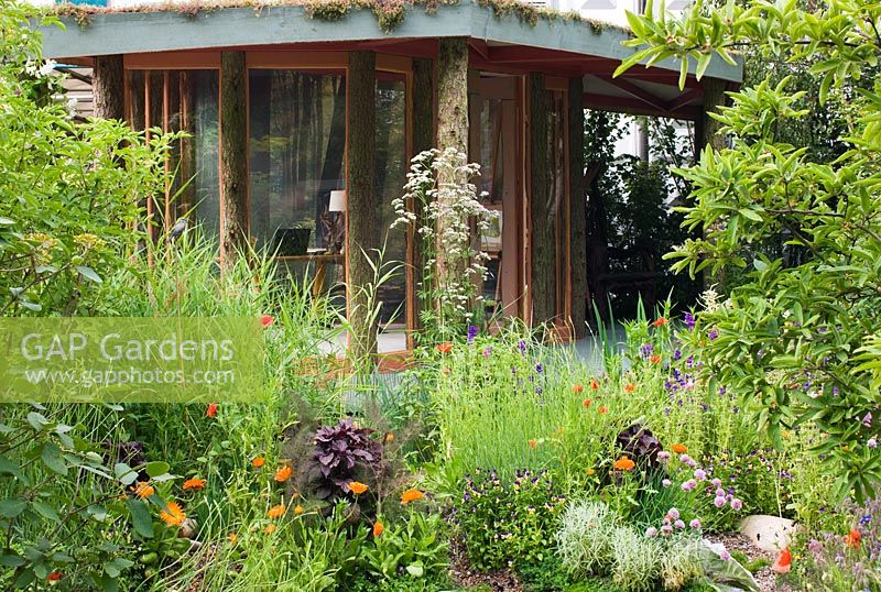 Bureau à domicile et plantation informelle dans 'The Skyshades Garden - Powered by Light' - Médaillé d'argent, RHS Chelsea Flower Show 2011