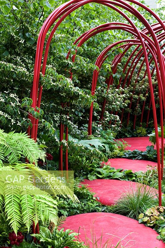 Tremplins rouges - 'British Heart Foundation Garden', médaillé d'argent, RHS Chelsea Flower Show 2011