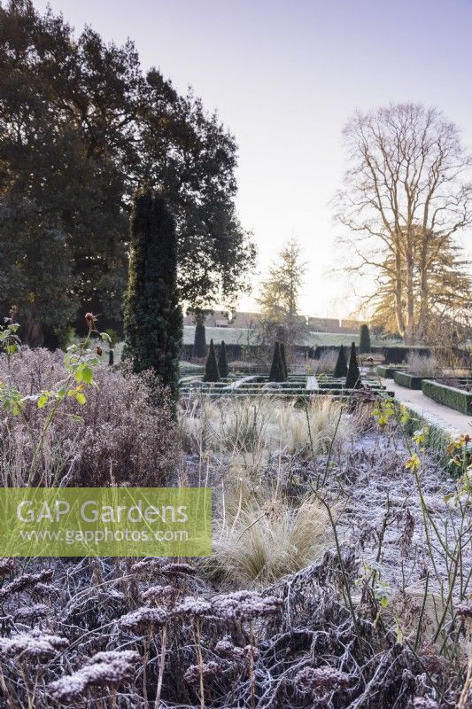 L'East Garden au Bishop's Palace Garden à Wells un matin de janvier.