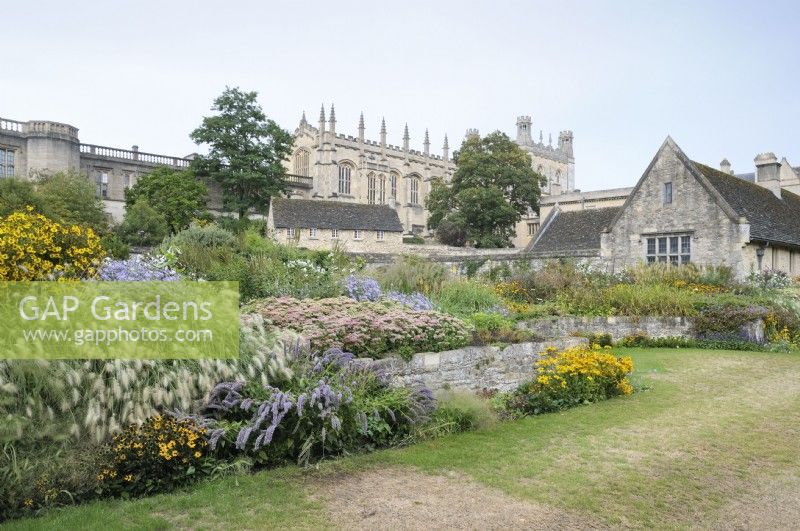 Christ Church College War Memorial Garden from Broad Walk, University of Oxford, UK