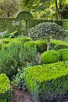 Jardin de noeud d'herbes avec Buxus - Couverture de boîte. Création: Dina Deferme