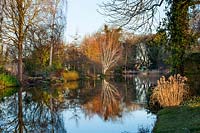 Lac avec relections en hiver, Chippenham Park, Cambridgeshire.