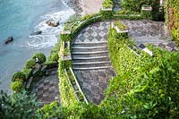 Escalier avec 'risseau '' typique. Villa Agnelli Levanto, Italie.