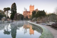 Le Wells Garden en janvier dans le Bishop's Palace Garden, Wells, Somerset